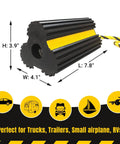 Heavy Duty Rubber Dual Wheel Chocks Set For RVs, Trailers And Trucks, Front And Back, Grippy Non Slip Base, 30 Inch Nylon Rope
