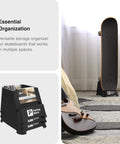 Skateboard Holder Floor Stand For Decks And Longboards Dope Durable Space Saving Rack With Wall Mount Option displayed.