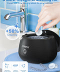 Upgrade Your Daily Oral Hygiene With This Hella Slick 48 Khz Ultrasonic Retainer Cleaner Machine showing black cleaner with cleaning tablets.