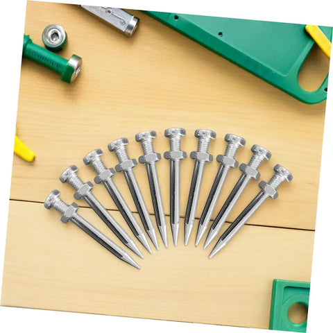 Lawn Aerator Shoes Spikes Kit With Durable Metal Nails For Lawn Aeration, Easy Install No Sweat, 20 piece set on wooden background.