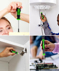 Magnetic Screwdriver Set In Green Case 43 Piece Master Kit used for DIY projects and electronics repair in various scenarios.
