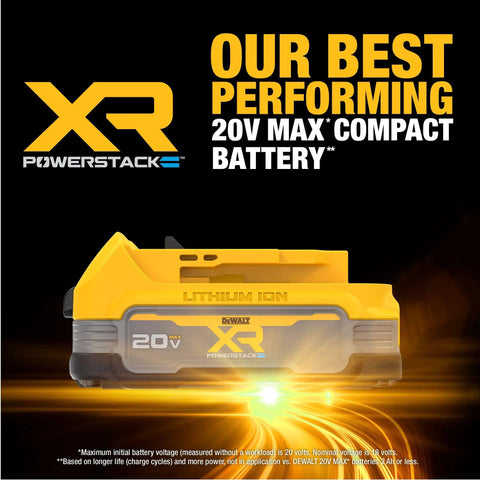 20V Max PowerStack Lithium Ion Battery Pack Set Of 2 Beefed Up Power With 50 Percent More Punch Longer Lifespan Compact Design