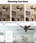 Ceiling Fan Remote Control Kit With Dimmer Light Switch, Wall Switch UC9050T Replacement for dimming functions display