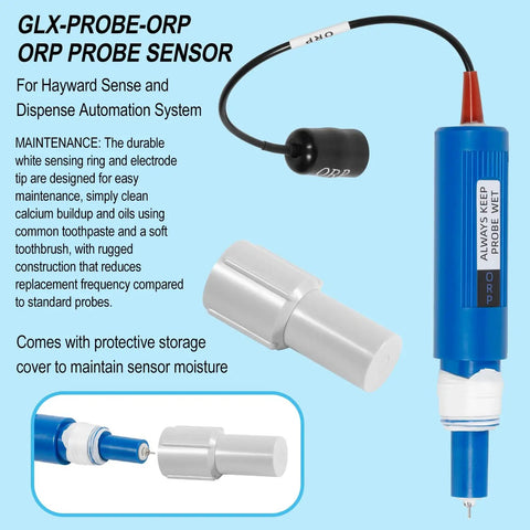 ORP Probe Replacement Sensor For Hayward Sense And Dispense Systems And OmniLogic Controllers with protective cover