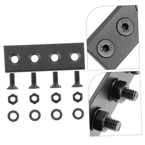 DIY Friendly Barn Door Track Connector Plates for Easy Install with Braces Heavy Duty Metal Mending Plates and Track Fixing Hardware Kit