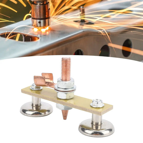 Heavy Duty Welding Magnet Ground Clamp With 4mm Insulation Board For Spotter Tool And Welding Machine Connectivity To Ensure Safe Double Ground Connector, detailed view.