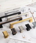 Various finishes of 10 Pack 5 Inch Hole Centers Oil Rubbed Bronze Cabinet Pulls Brushed Bronze Cabinet Handles for Cabinets