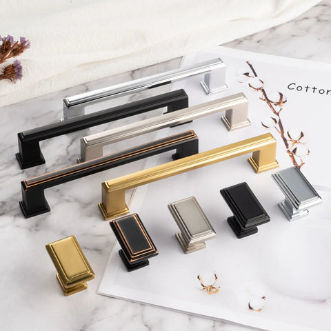 Various finishes of 10 Pack 5 Inch Hole Centers Oil Rubbed Bronze Cabinet Pulls Brushed Bronze Cabinet Handles for Cabinets