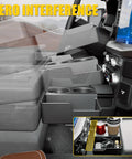 Front Center Seat Headrest Organizer For Ford F-Series Jump Seat Consoles, Cup Holder And Coin Storage Tray With Silicone Pads