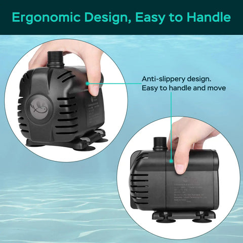 1160 GPH Submersible Water Pump With Eleven And A Half Feet Lift ergonomic design details