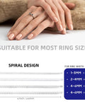 Invisible Ring Size Adjuster Kit 16 Soft Silicone Guards in Four Sizes Adjustable Spiral Tighteners for Loose Rings