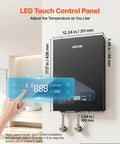 27kW Tankless Electric Water Heater 240V with LED touch control panel for precise temperature adjustment.