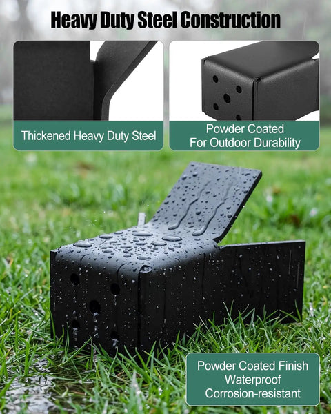Heavy Duty Steel Slide Gate End Catch With Two Inch Receiver for Slick Sliding Gate Operation and Secure Yard Fence Alignment Built Damn Tough, waterproof finish.