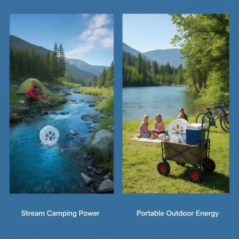 Hydroelectric Turbine Generator Low-Speed Water Wheel For Outdoor Lighting 100W Compact Portable Power On Tap Off Grid Ready