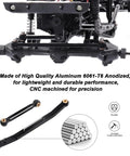 Beefed Up Aluminum Steering Linkage Set For Axial SCX24 Upgrades High Tightening Steering Rods CNC Machined Precision Compatible With Deadbolt C10 Wrangler JLU CRC B 17 Betty Gladiator Bronco Scale 1 24 RC Crawler installed on 1/24 RC crawler axle