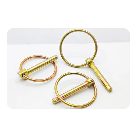 Six Piece 6mm Lynch Pin Assortment Kit With Retaining Ring 45mm Length for farm equipment attachment