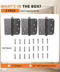 Tough As Nails Heavy Duty Black Door Hinges With Removable Pin And Zero Friction Ball Bearing Design Workhorse Hardware For Exterior Swing Doors Left Or Right Setup 4X4, 3-pack with 24 screws.