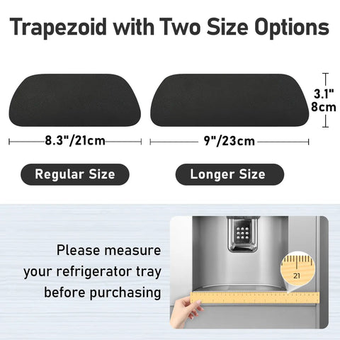 Refrigerator Drip Tray Catcher 2 Pack Cuttable Mats 8.3 By 3.1 Inch Keeps Fridge Neat And Spill Free Absorbent Pad Fridge Drip Pad For Samsung Whirlpool GE Trapezoid Black