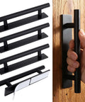 4 Pack Self Stick Cabinet Handles Pulls No Drill Install ABS Plastic Drawer Pulls Instant Upgrade For Cabinets, Closets, Glass Shower Doors And Furniture Black