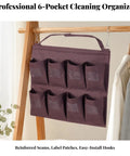 Slick Heavy Duty Six Pocket Hanging Closet Organizer With Reinforced Carry Handle And Breathable Storage Slots For Streamlined Wardrobe Sorting And Daily No Stress Organization In Matte Black, showcasing six spacious pockets.
