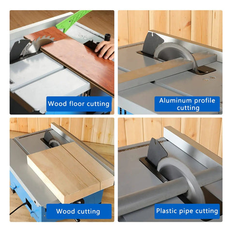 Bad Boy 8 Inch Mini Table Saw Electric Power Tool A Real Game Changer For Home Workshops Built Like A Tank With Dust Shroud And Overload Safety For Dead On Cuts Every Time in use for wood, aluminum, and plastic cutting.
