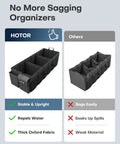Trunk Organizer With Built In Cooler Bag For Cars And SUVs, Heavy Duty Foldable Storage, black with compartments, stability comparison.