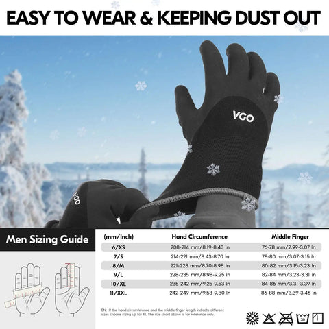 Five Pairs Freezer Winter Work Gloves With Double Lining And Rubber Latex Coating For Outdoor Heavy Duty Tasks In Cold Weather Size M Black RB6032 snow