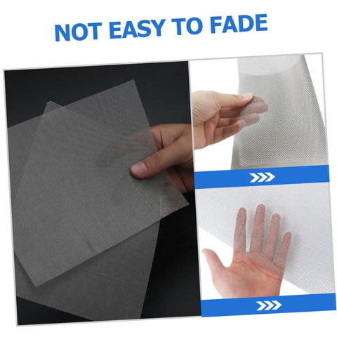 Image showing hands holding and inspecting 16 Pieces Stainless Steel Welding Mesh Screen For Automotive Bumper Repair Reinforcing Mesh Quick Fix And Seamless Restoration Of Car Damage Durable And Easy To Weld For Fast Bumper Repairs On Cars And Trucks.