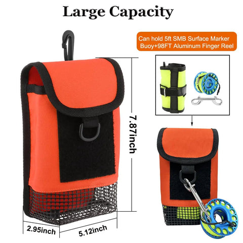 Orange Mesh Scuba Diving Gear Bag With Snorkeling Equipment Storage Pocket For SMBs Reels Gloves Flashlights And Small Cameras