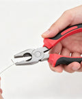 Person using pliers from All-In-One 140-Piece Home Tool Set For DIY And Home Repairs With Organized Storage Case