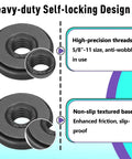 5/8-11 Angle Grinder Flange Nut Set with heavy-duty self-locking D-ring, knurled arbor nut, and non-slip textured base