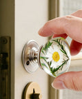 Swanky Resin Crystal Ball Cabinet Knobs Rad Furniture Pulls Durable Metal Wardrobe Handles Smooth Swap Modern Vintage Decor Dope Hardware For Drawers Snazzy Home Refresh Fade Proof with floral design.