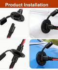 2-Pack SAE Quick Connector Harness With Sidewall Port installation on vehicle exterior with 1 Ft 12 AWG cable