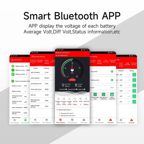Smart Bluetooth APP interface for Smart BMS 4S 12V 100A LiFePO4 Battery Protection Module With UART Bluetooth Monitoring