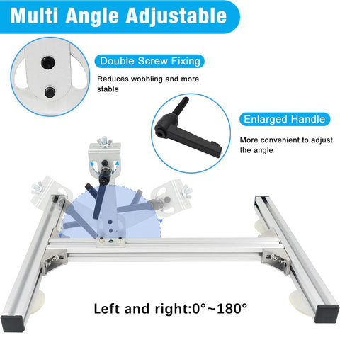 JQDML 24V reciprocating linear actuator with adjustable stand, suction cup, speed controller on aluminum frame