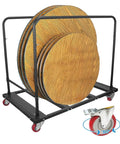 Heavy Duty Folding Table Cart With 5 Inch Swivel Locking Wheels Portable Black Table Rack For 60 Inch Round Tables Ideal For Garage Home Warehouse Parties And Event Venues
