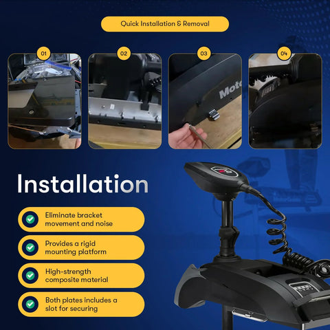 Quick-release trolling motor bracket installation on MotorGuide Xi series