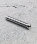 Rock Solid 70mm Chrome Plated Brass Extended Bolt Screw for Kitchen Sink Basket Strainer Replacement on grey background.