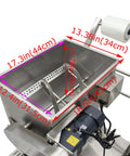 Automatic Quantitative Filling And Sealing Machine Packs 10 To 100 Ml With Slick Horizontal Mixing Hopper showing dimensions 17.3in x 12.4in.