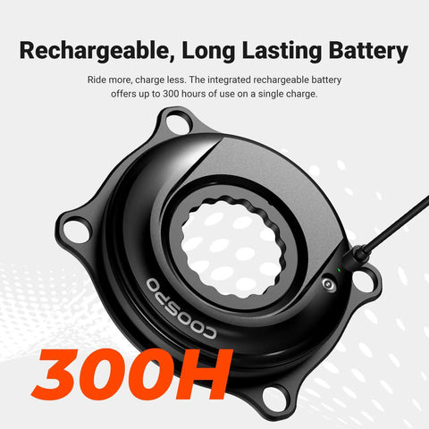 Dual Sided S10 Power Meter Spider For Easton 110 BCD 4 Bolt Crankset with Rechargeable Battery, 300 Hours Usage