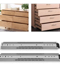 Heavy Duty Full Extension Side Mount Drawer Slides Solid Cold Rolled Steel shown with kitchen drawers for easy installation.