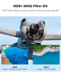 DJI Mini 4 Pro Filter Kit 4 Pack CPL UV ND8 ND16 Multi Coated Optical Glass on drone with aerial footage examples