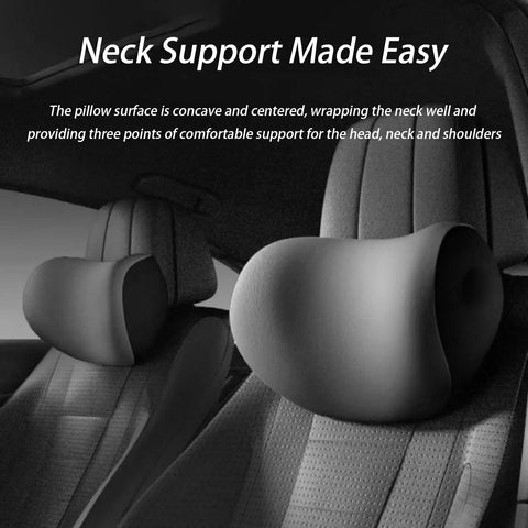 Ultimate UTRFJO Car Lumbar Support Pillow And Neck Rest Kit Made For Mini Cooper SE Convertible, grey neck pillow in car.