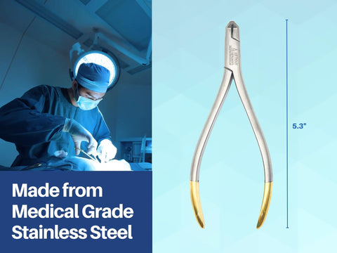 Orthodontic Distal End Wire Cutter With Large Handle, Tungsten Carbide Inserts, Safety Lock, Made from Medical Grade Stainless Steel