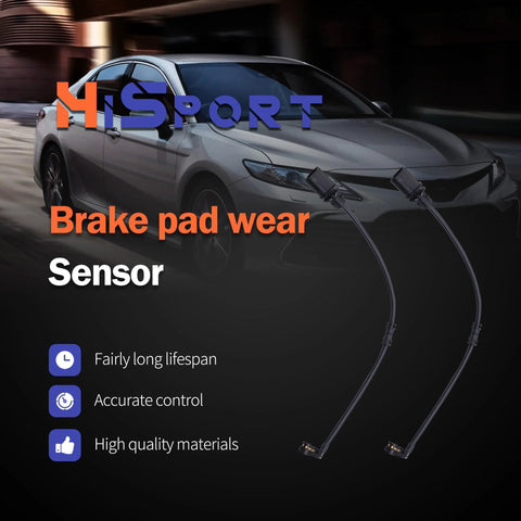 HiSport front disc brake pad wear sensor pair with connectors (2 pcs)