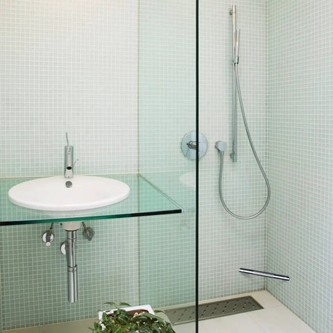 Bathroom with Polished Chrome Corner Shower Foot Rest Bar With Easy Install Must Have No Slip Knurled Grip Wall Mounted Shower Step Stool