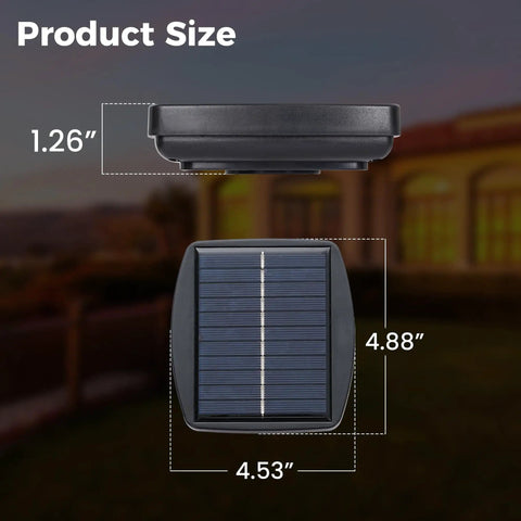 1.2W Solar Panel for Patio Umbrella With 4-Pin Connector Waterproof Replacement Charging Kit size dimensions depicted