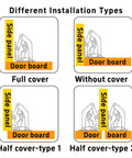 Diagram showing installation types for Two Pack No Slam Soft Close Hidden Spring Hinges, 90 Degree Brushed Nickel Frameless Concealed Cabinet Hinges