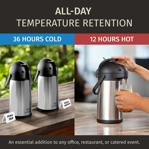 74 Ounce Thermal Coffee Carafe With Pump Keeps Drinks Hot Up To 12 Hours And Cold Up To 36 Hours Vacuum Insulated Stainless Steel