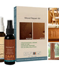 Easy Wood Repair Kit For Furniture Scratches And Nicks Odorless Plant Based Formula Kid And Pet Safe shown with before and after results